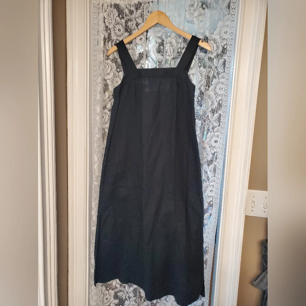 Madewell Linen-Cotton Princess-Seamed Midi Dress - Picture 4 of 7